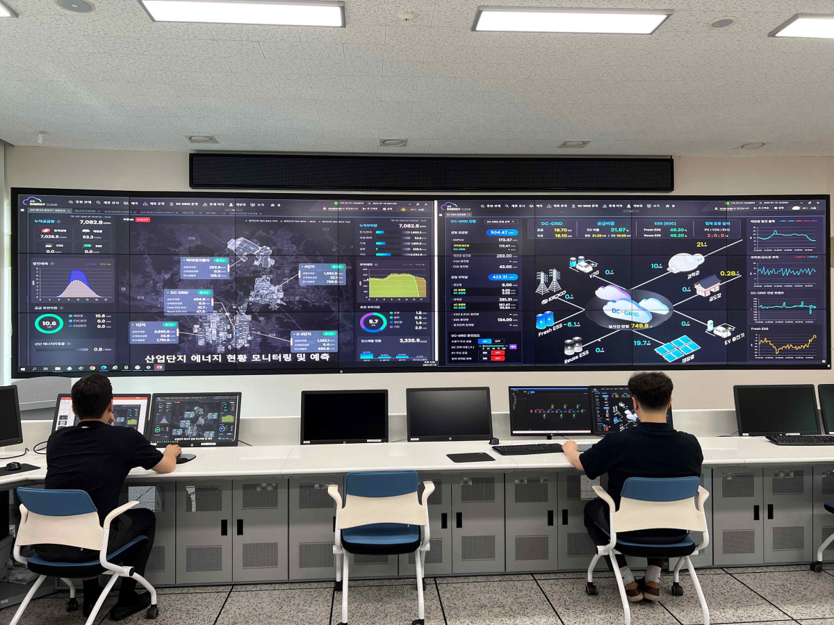 ▲에너지밸리 마이크로그리드 통합운영센터 모습. (사진제공=한국전력)