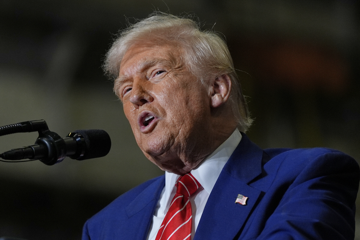 ▲도널드 트럼프 대통령이 5월 30일(현지시간) 펜실베이니아주 웨스트 미플린에 위치한 US스틸 공장에서 연설하고 있다. 펜실베이니아(미국) (AP=연합뉴스)