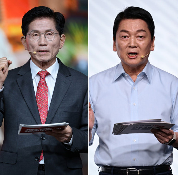 ▲왼쪽부터 김문수 전 고용노동부 장관, 안철수 의원. (이투데이DB)