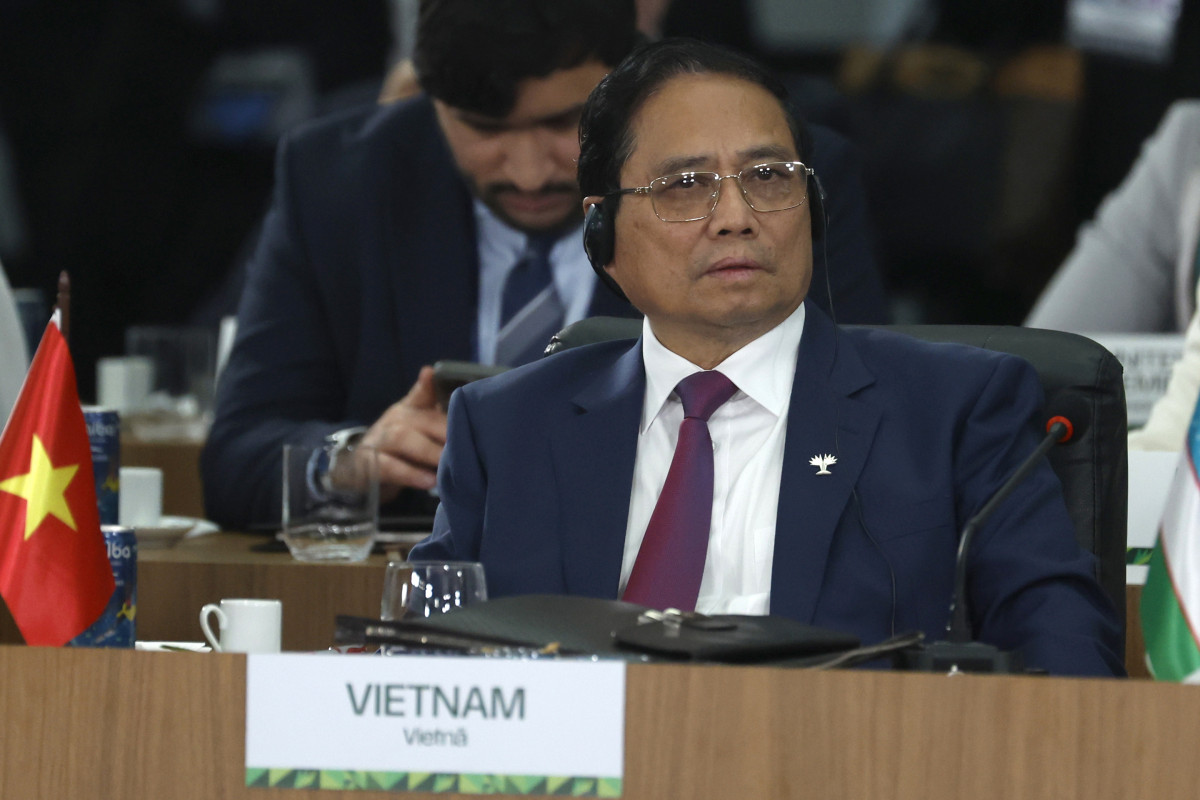 ▲6일(현지시간) 팜민찐 베트남 총리가 브라질 리우데자네이루에서 열린 브릭스(BRICS) 정상회의에 참석한 모습. (리우데자네이루/EPA연합뉴스)