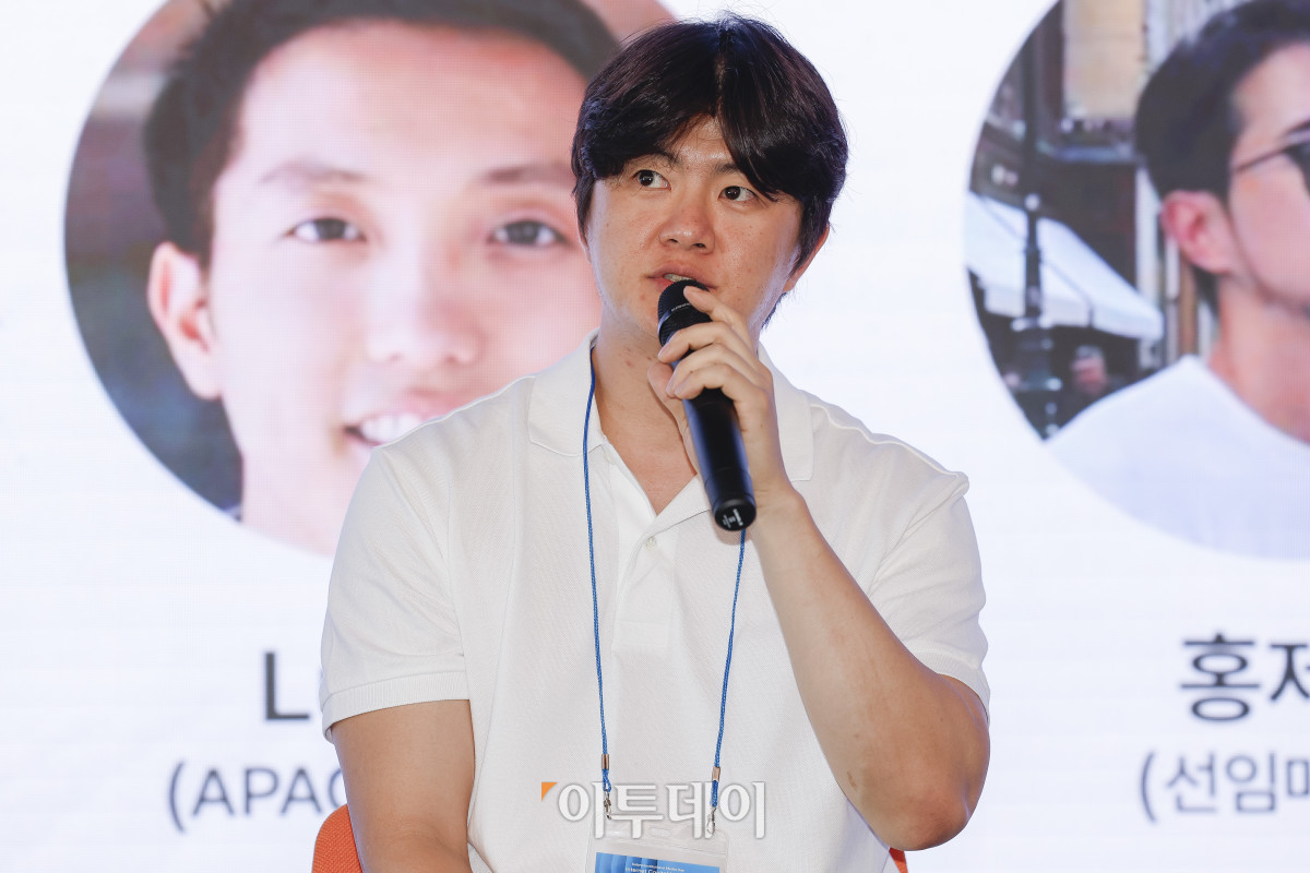 ▲김종완 미래에셋증권 선임매니저가 21일 서울 강남구 해시드라운지에서 열린 솔라나 미디어데이에서 페널토론을 하고 있다. 조현호 기자 hyunho@