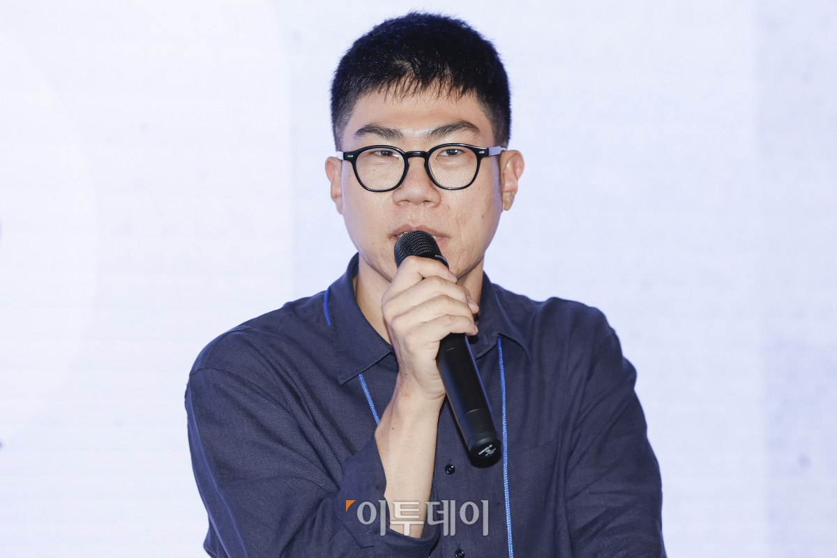 ▲박영웅 신한카드 과장이 21일 서울 강남구 해시드라운지에서 열린 솔라나 미디어데이에서 패널토론을 하고 있다. 조현호 기자 hyunho@