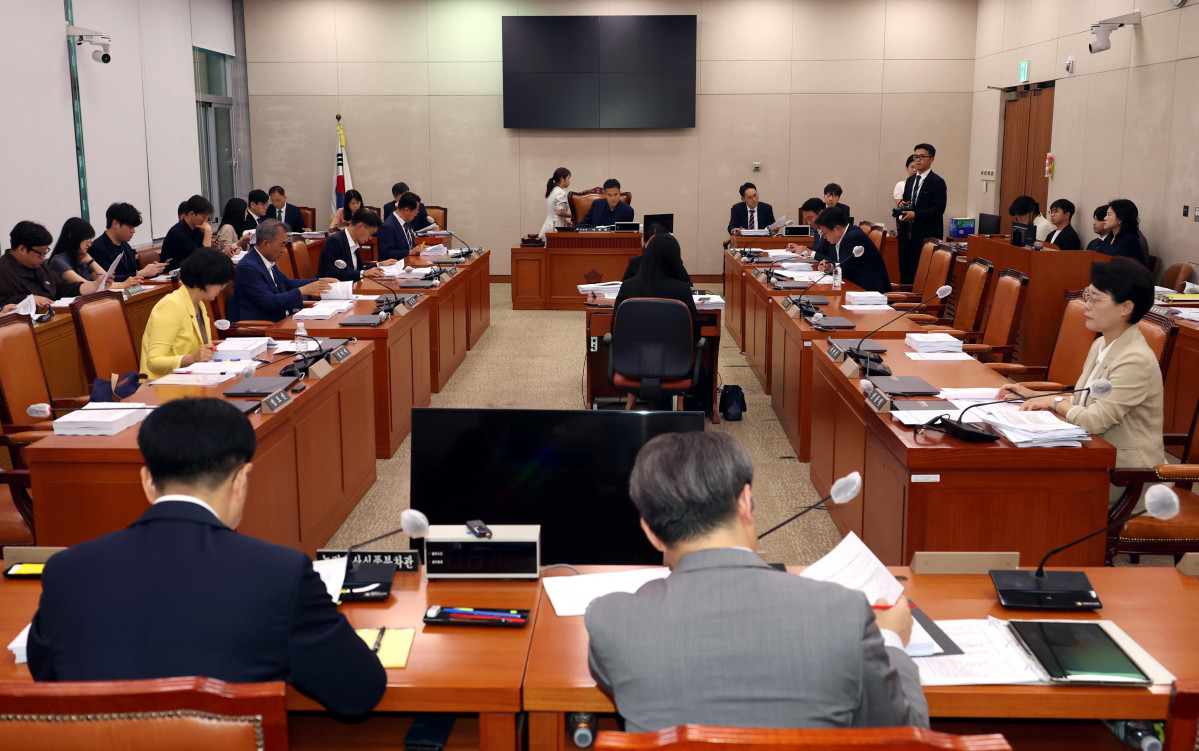 ▲이원택 국회 농림축산식품법안심사 소위원장이 10일 서울 여의도 국회에서 열린 농림축산식품해양수산위원회 농림축산식품법안심사소위원회에서 양곡관리법 등 농업 4법(양곡관리법, 농수산 유통 및 가격안정에 관한 법률, 농어업 재해 보험법, 농어업 재해대책법) 등에 대해 심사를 주재하고 있다. 2025.07.10.  (뉴시스)