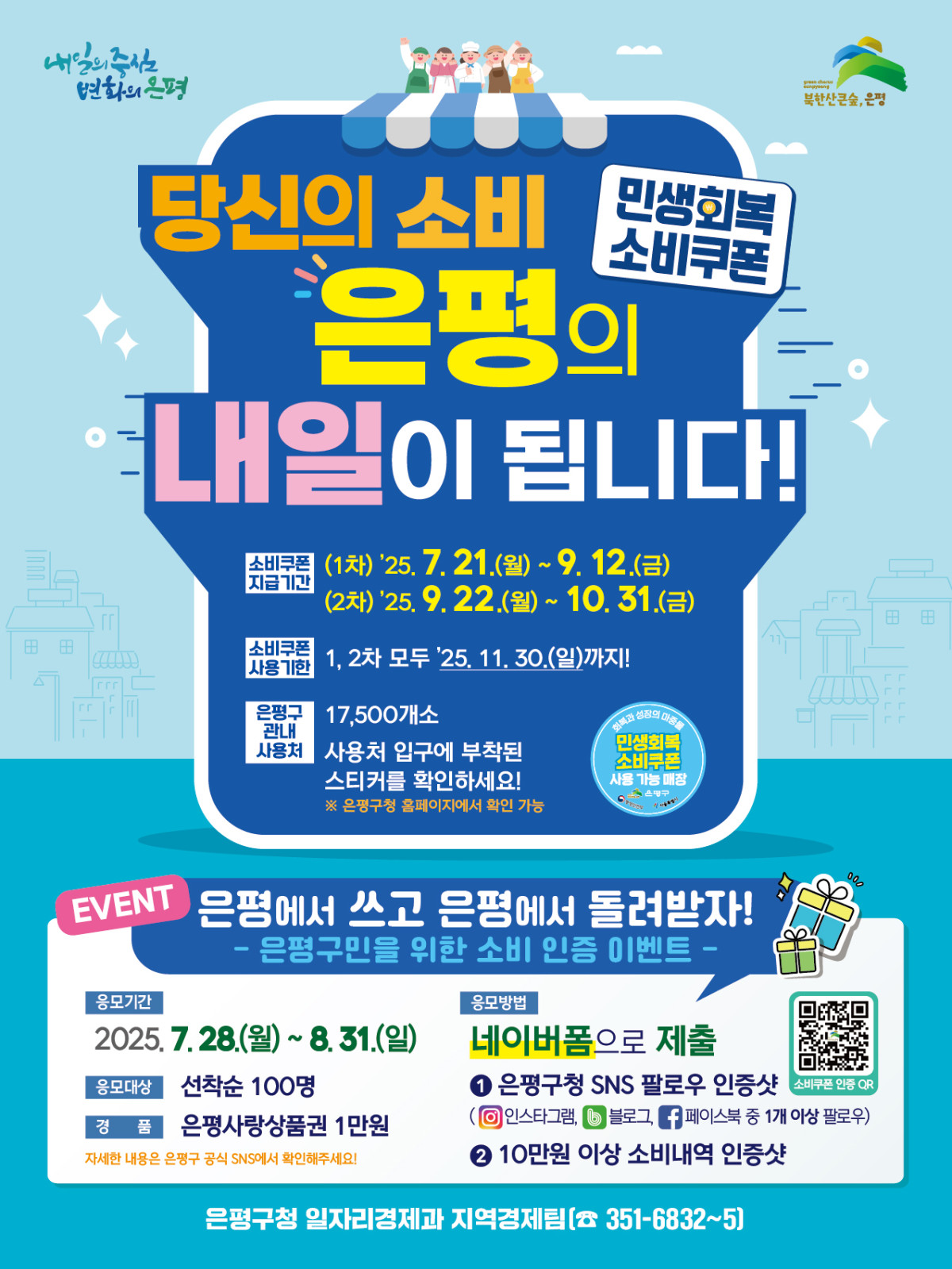 ▲ “우리 동네 소상공인 응원해요!”…은평구, ‘민생 회복 소비 쿠폰 사용 SNS 인증 이벤트’ 실시. (사진 제공 = 은평구)