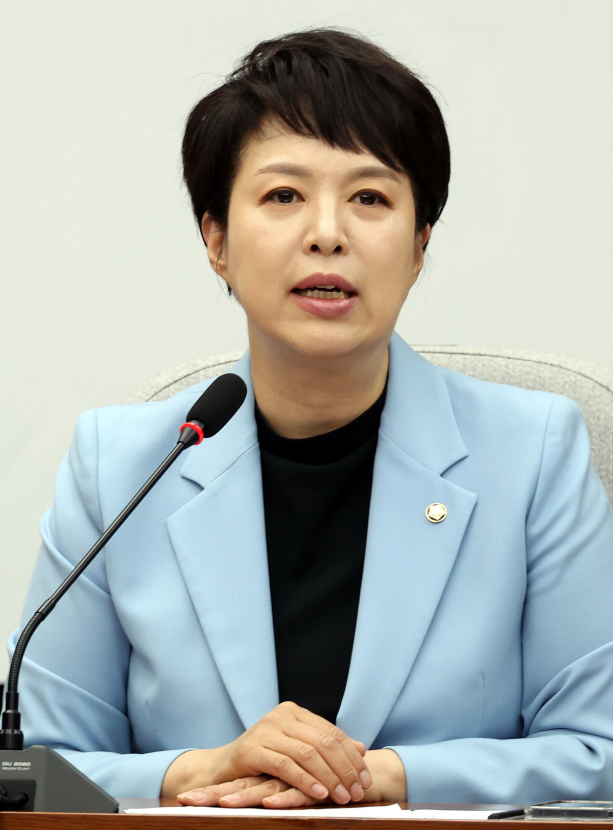 ▲김은혜 국민의힘 의원이 6월 20일 오전 서울 여의도 국회에서 열린 원내대책회의에서 발언을 하고 있다. (뉴시스)