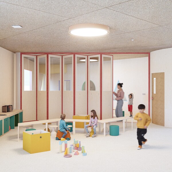 ▲국제 건축 공모전에서 가작을 수상한 전남 함평 다문화 유치원 설계안 내부 모습
