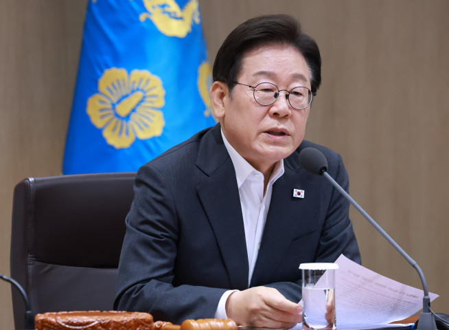 ▲이재명 대통령이 29일 서울 용산 대통령실 청사에서 열린 국무회의에서 발언하고 있다.  (연합뉴스 )