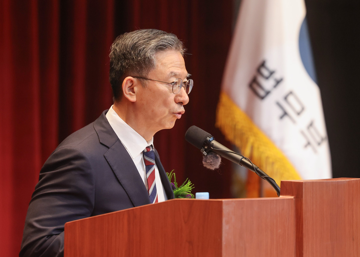 ▲ 정성호 법무부 장관이 7월 21일 정부과천청사에서 열린 취임식에서 취임사하고 있다. (연합뉴스)