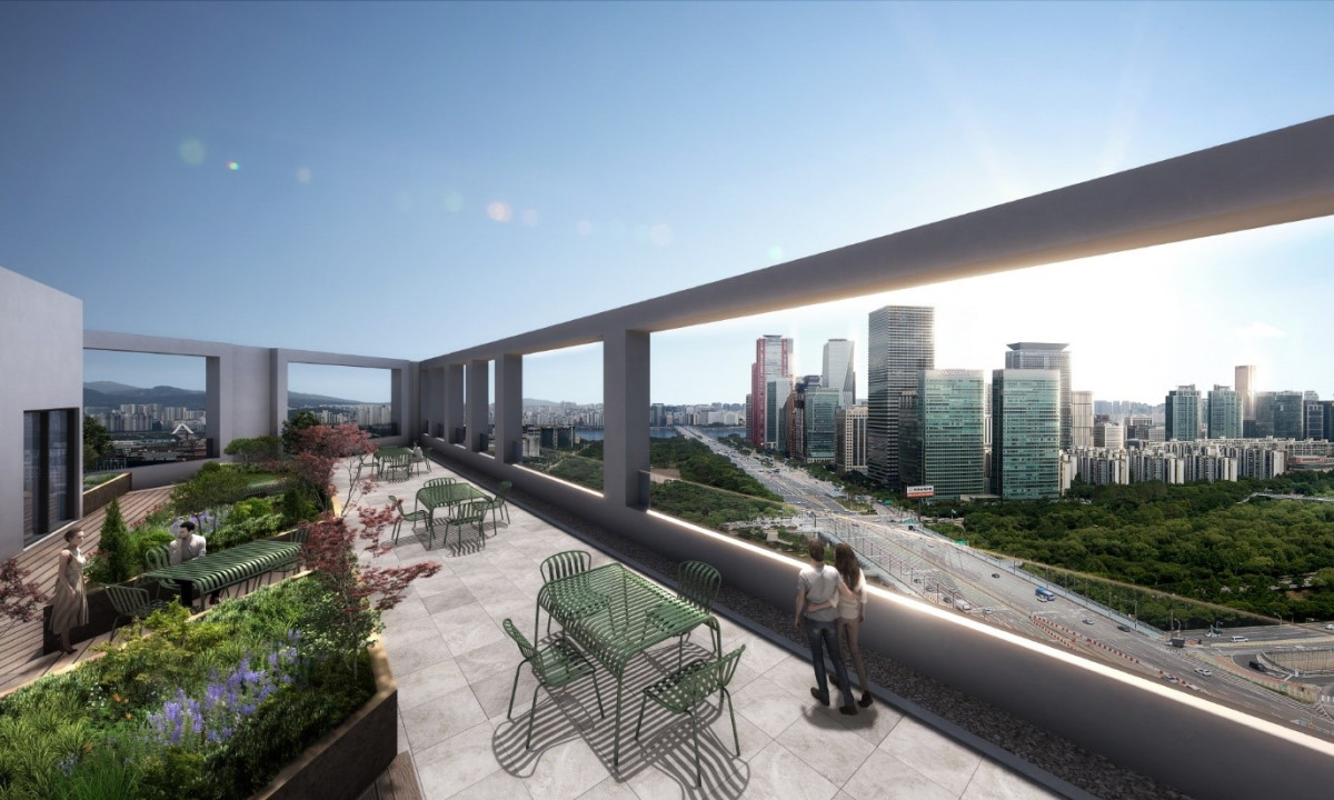 ▲오피스텔 ‘여의도 더 자하’의 옥상부 모습