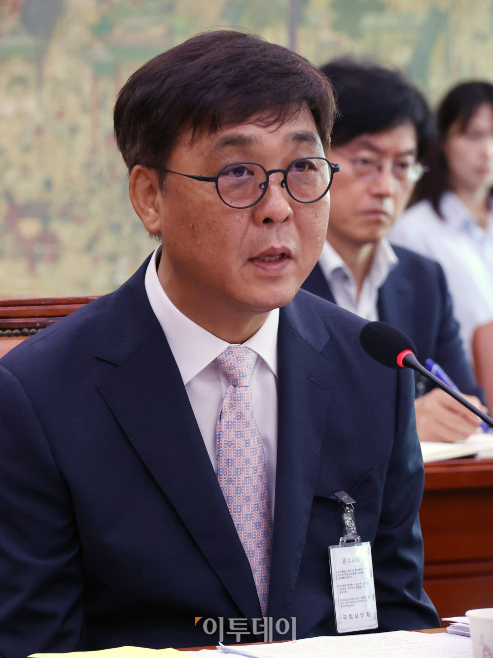 ▲ 최휘영 문화체육관광부 장관 후보자가 29일 서울 여의도 국회 문화체육관광위원회에서 열린 인사청문회에서 의원 질의에 답하고 있다. 고이란 기자 photoeran@ (이투데이 DB)