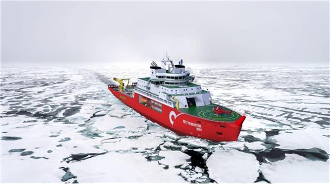 ▲차세대 쇄빙연구선 조감도. (해양수산부)
