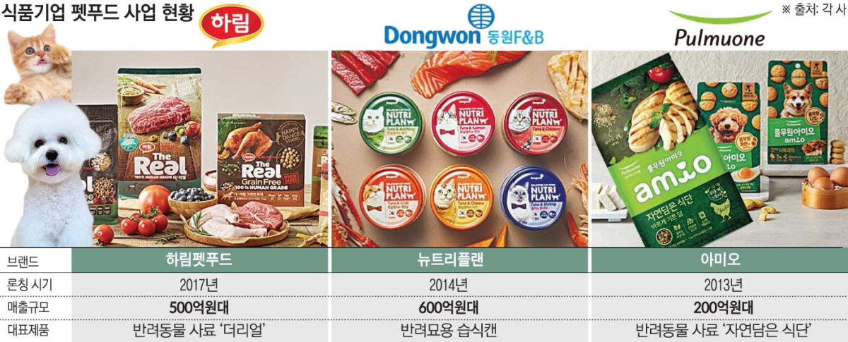 ▲식품기업 펫푸드 사업 현황  (이투데이 그래픽팀=손미경 기자)