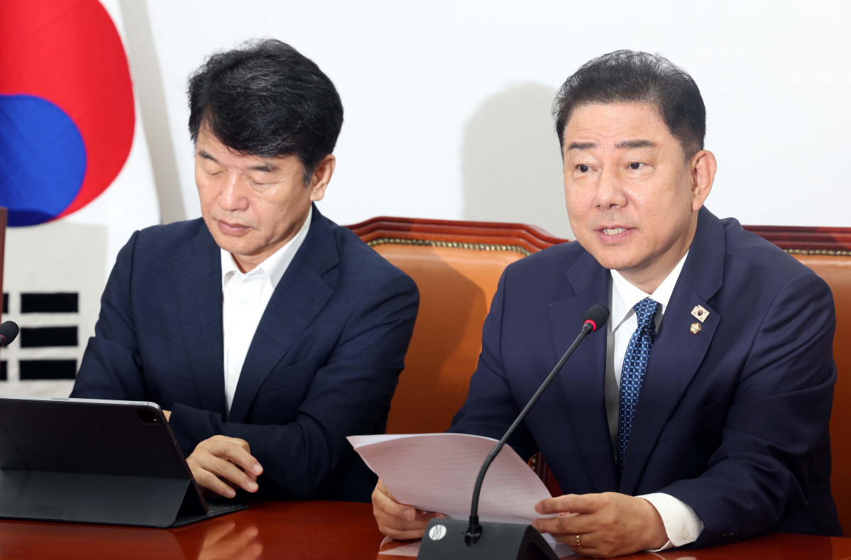 ▲김병기 더불어민주당 당대표 직무대행 겸 원내대표가 31일 오전 서울 여의도 국회에서 열린 정책조정회의에서 발언을 하고 있다. 2025.07.31  (뉴시스)