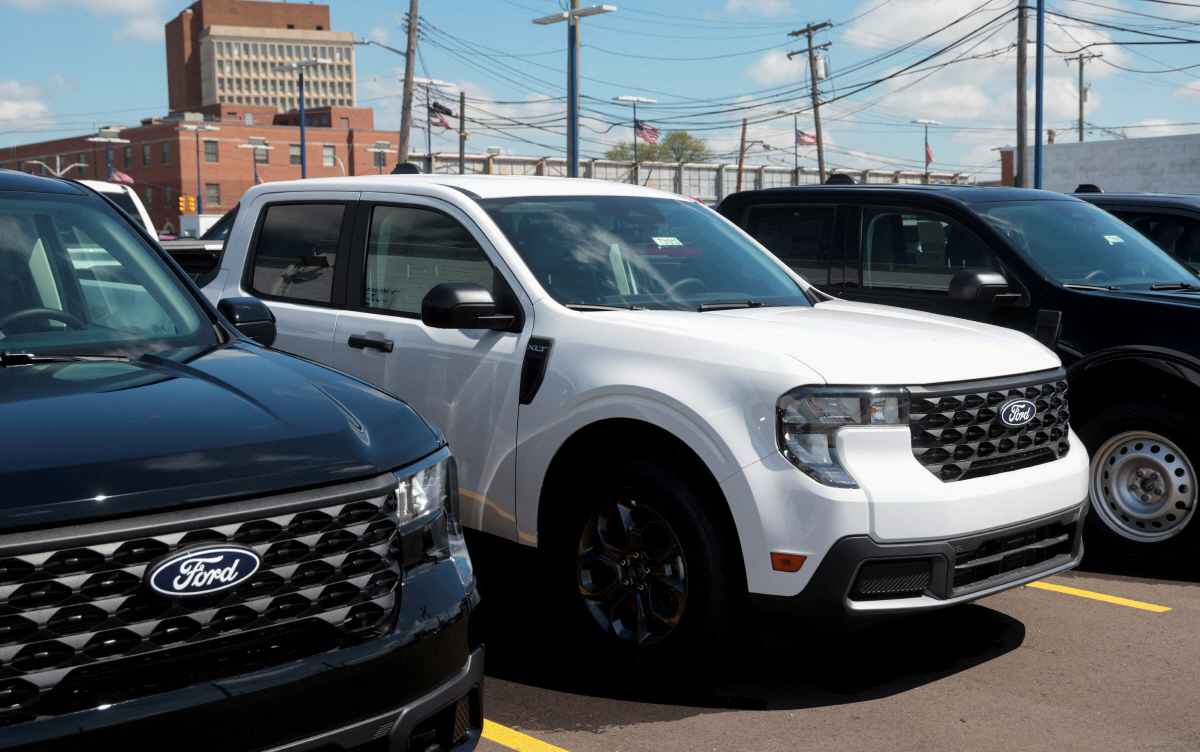 ▲미국 미시간주 디어본 포드 본사에 픽업트럭이 주차돼 있다. 디어본(미국)/로이터연합뉴스