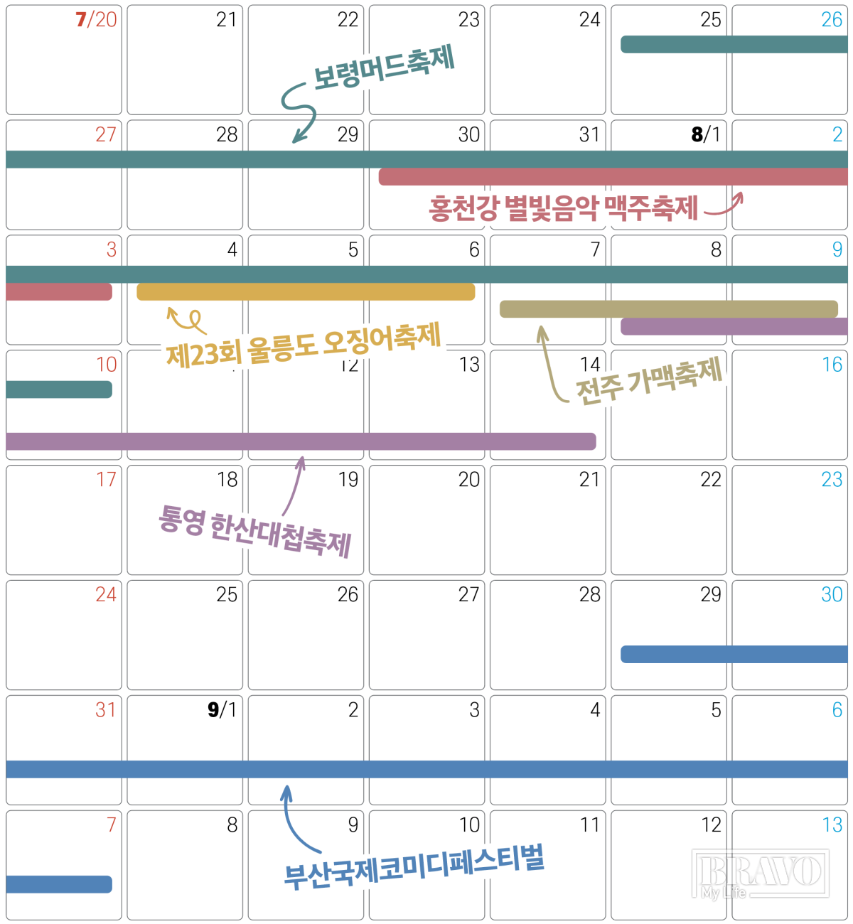 ▲8월 축제 달력
