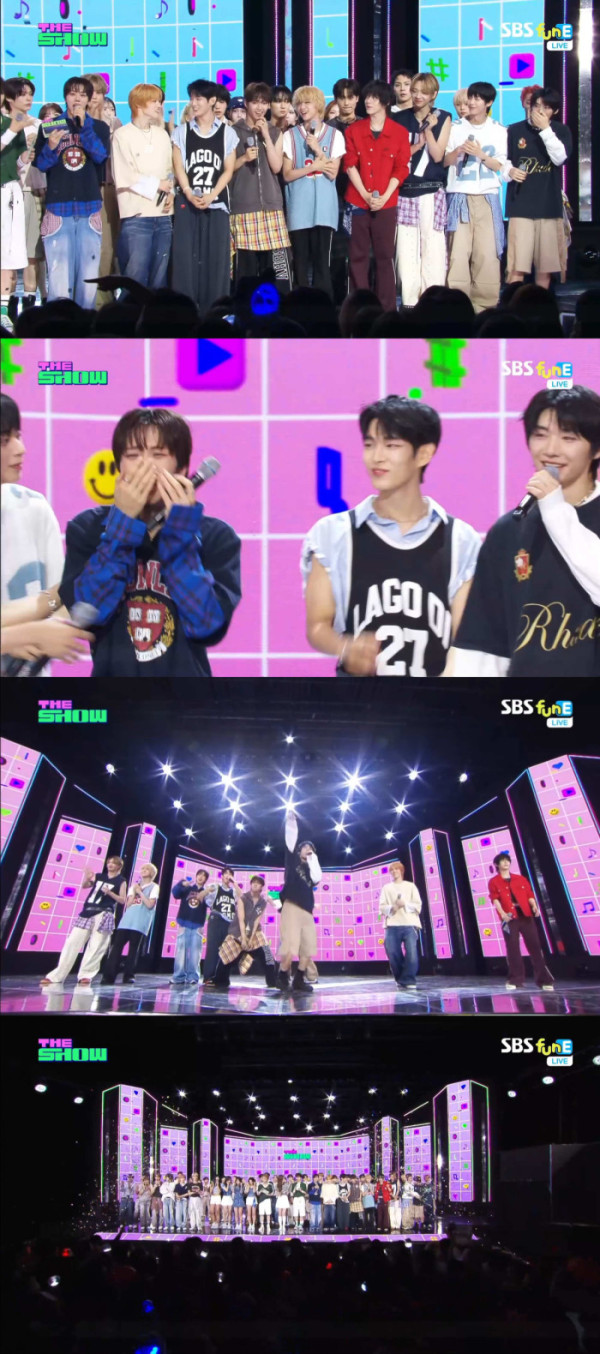 ▲아홉 '더 쇼' 1위(사진=SBS funE '더쇼' 방송 캡처)