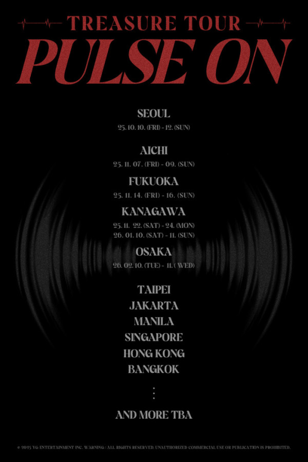 ▲트레저 아시아 투어 일정(사진제공=YG엔터테인먼트)