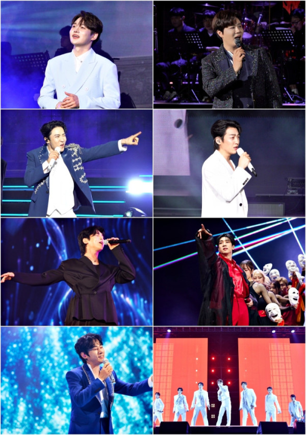 ▲‘현역가왕2’ 탑7 박서진-진해성-에녹-신승태-김준수-최수호-강문경(사진 제공=크레아 스튜디오)