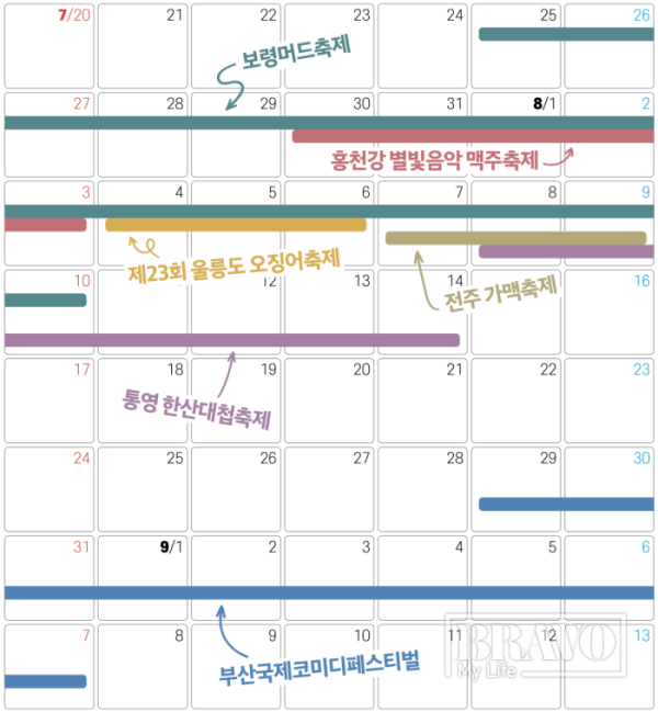 ▲8월 축제 달력