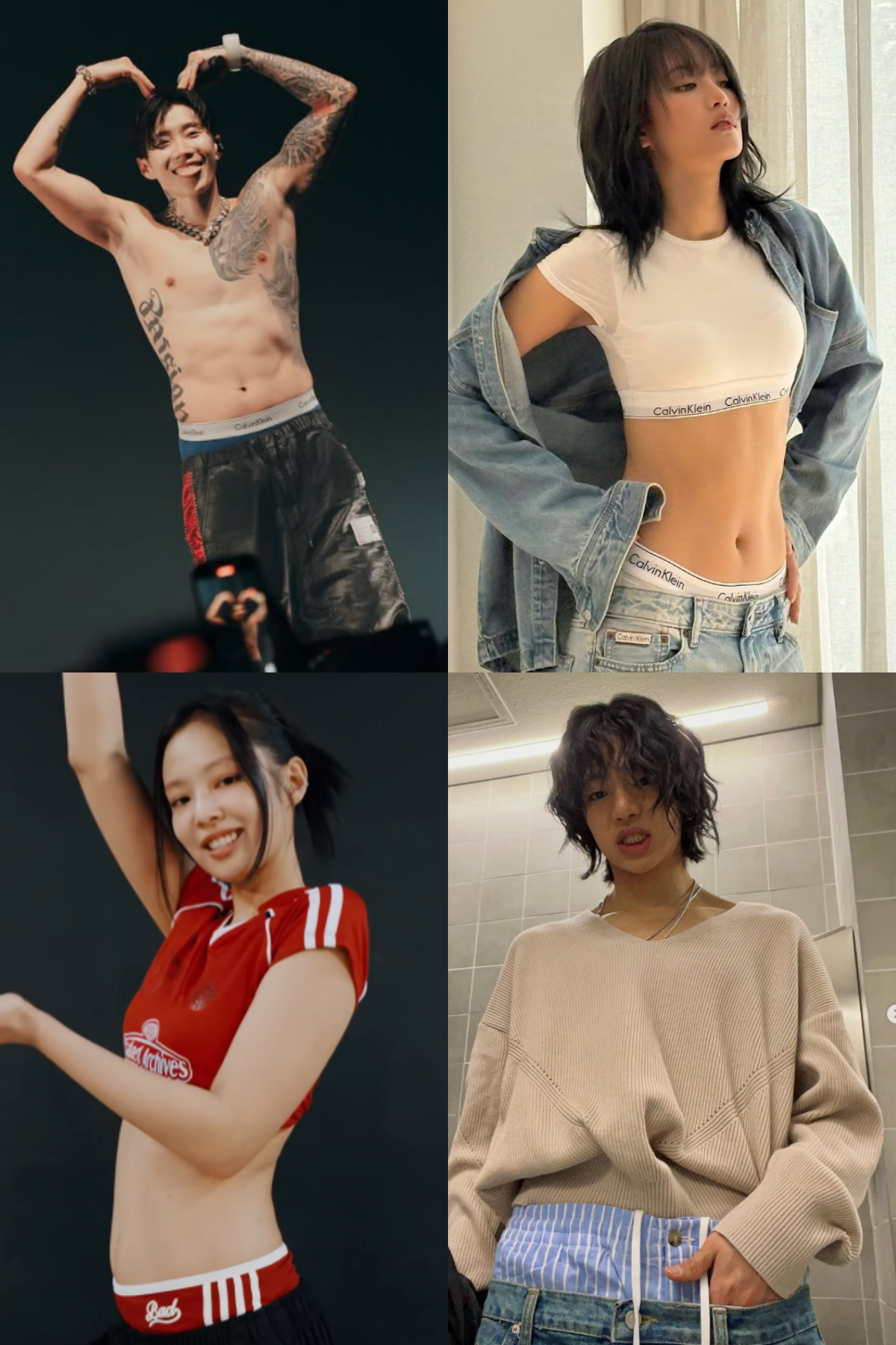 ▲(출처=박재범·아이들 민니·올데이 프로젝트 타잔 인스타그램, 제니 유튜브 채널 캡처)