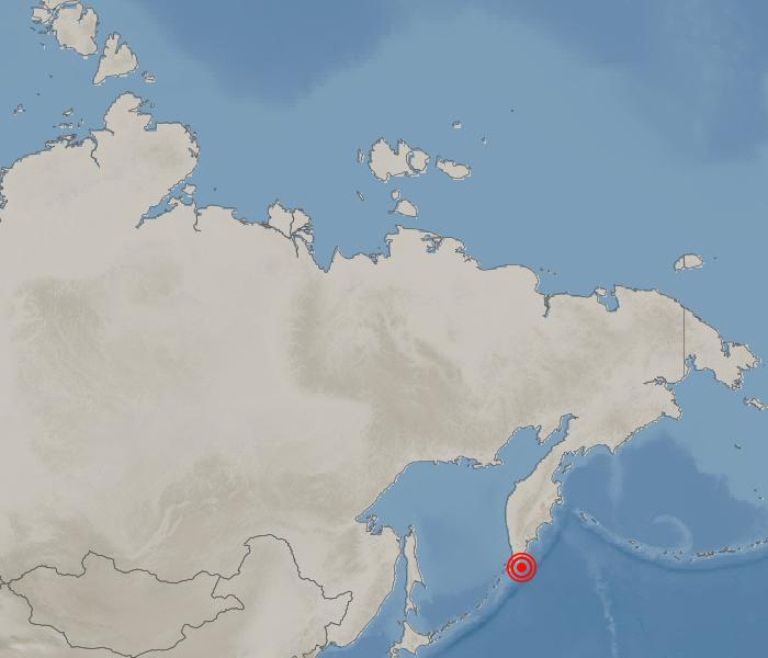 ▲러시아 캄차카반도 페트로파블롭스크-캄차츠키 남남서쪽 277km 해역 지진 발생 위치. (출처 한국 기상청)