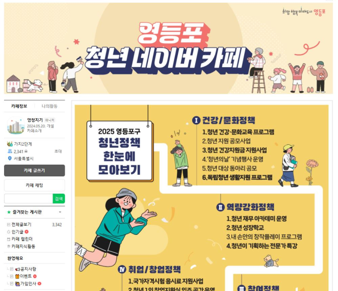 ▲영등포구 청년 네이버 카페 모습. (자료제공=영등포구)
