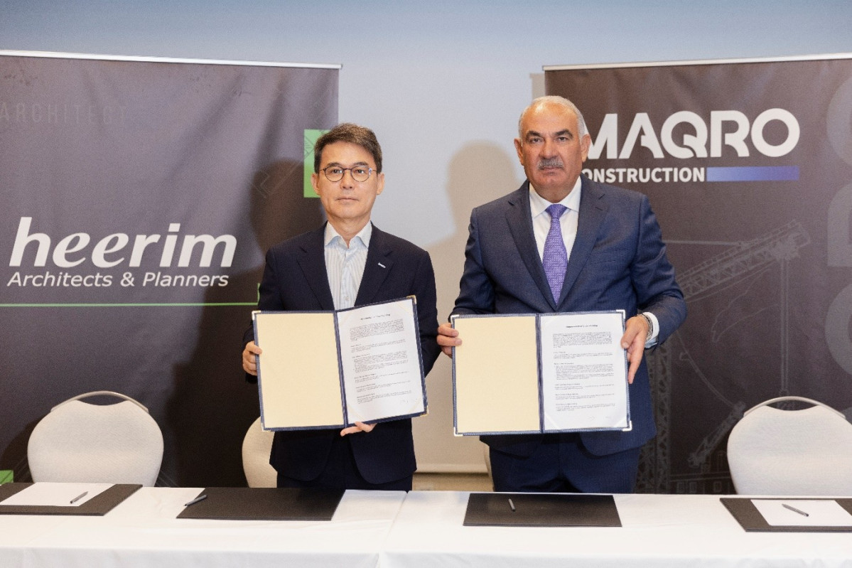 ▲희림건축-조지아 마크로그룹 MOU 체결식 사진. (사진제공=희림)