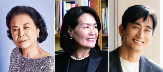 ▲왼쪽부터 황순원문학상 작가상을 받은 주수자 소설가, 시인상을 받은 김구슬 시인, 신진상을 받은 차인표 소설가. (연합뉴스)