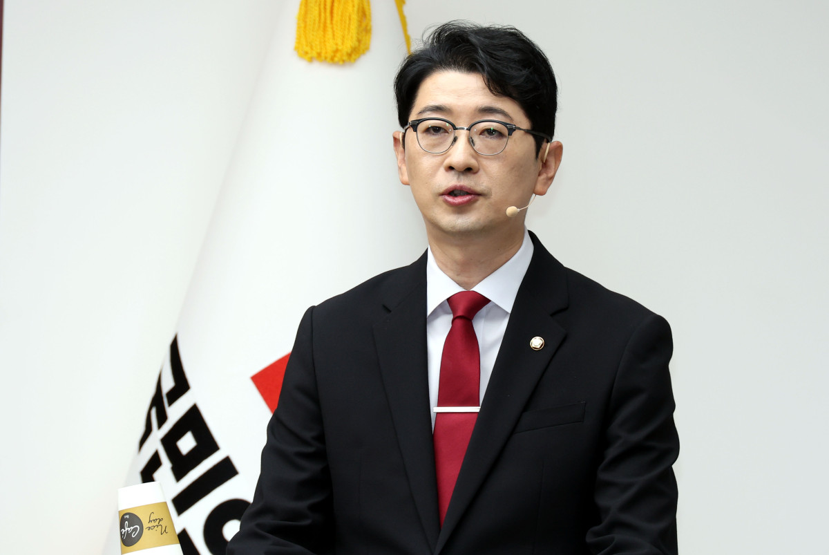 ▲주진우 국민의힘 당대표 후보가 3일 오후 서울 여의도 국민의힘 중앙당사에서 열린 제6차 전당대회 당 대표 후보자 비전대회에서 비전발표를 하고 있다. 2025.08.03.  (뉴시스)