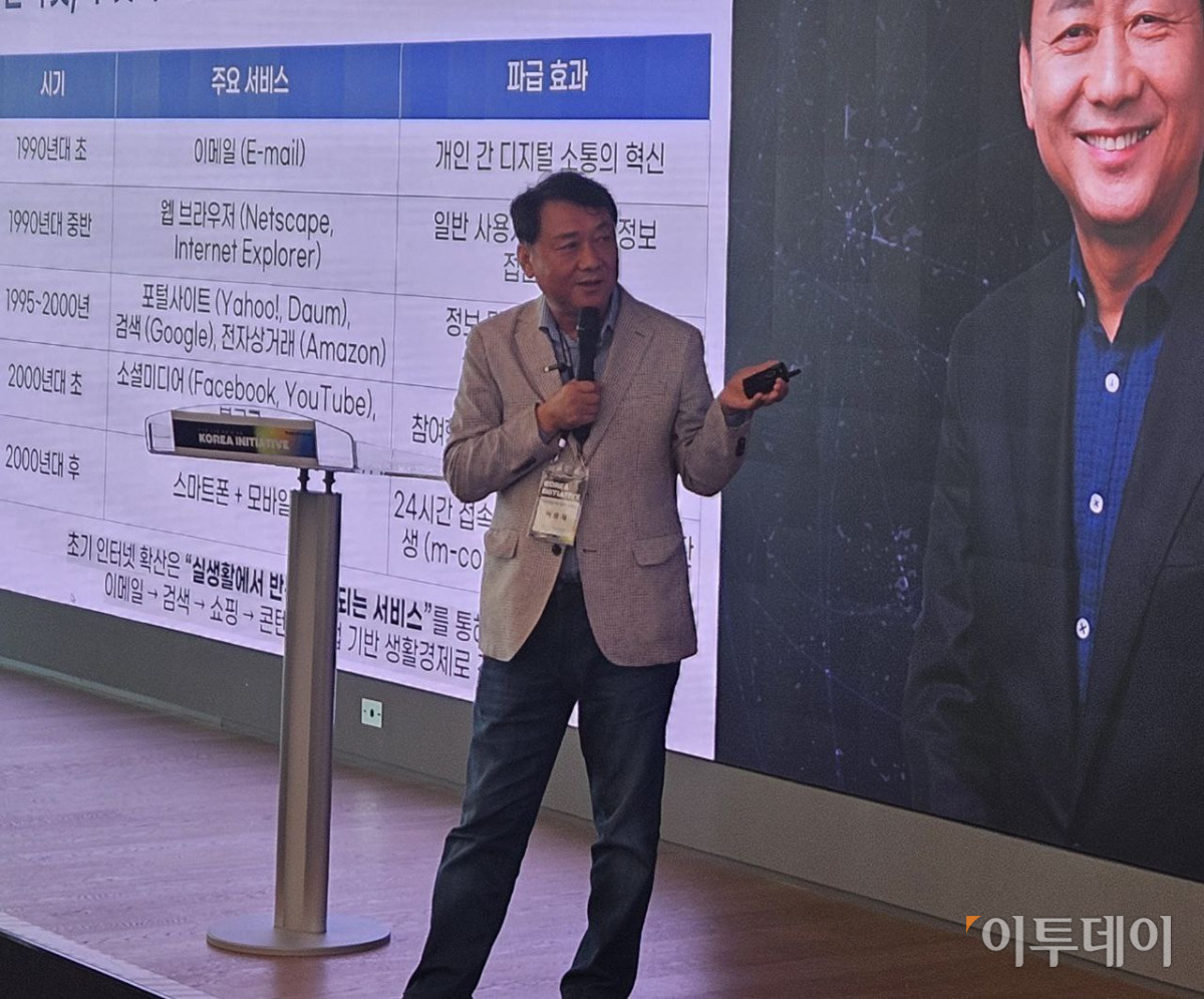 ▲이광재 전 국회 사무총장이 7일 해시드오픈리서치(HOR)가 개최한 '코리아 이니셔티브(Korea Initiative): 디지털 G2를 향한 첫 걸음'에서 발언하고 있다. (박정호 기자 godot@)