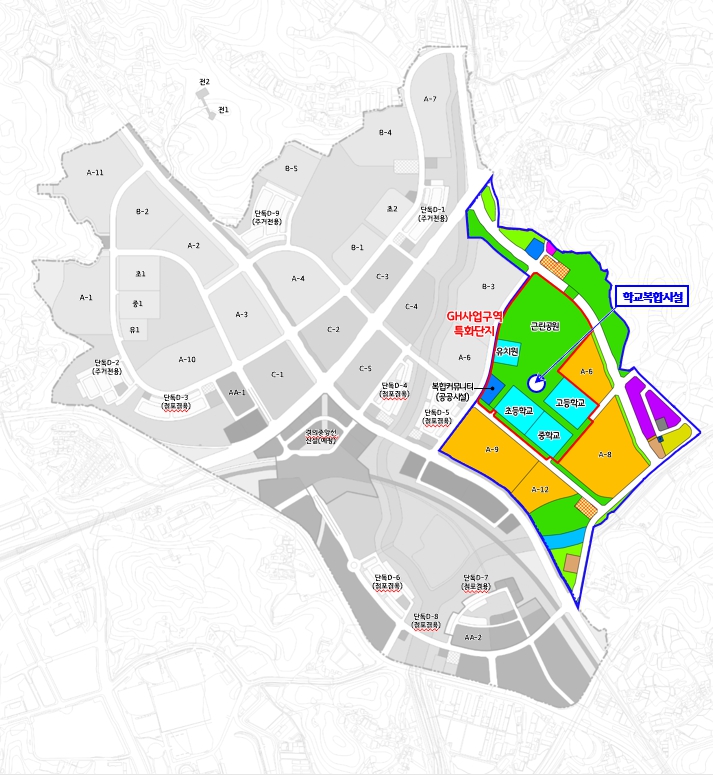 ▲ 남양주왕숙2 공공주택지구 내 복합커뮤니티 시설 위치도 (경기주택도시공사(GH))