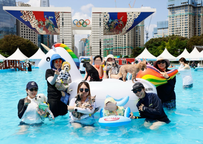 ▲2024년 반려견 물놀이장 운영 모습. (사진제공=송파구)