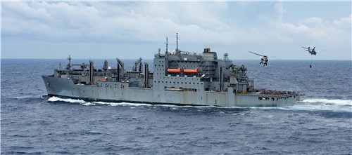 ▲HD현대중공업이 MRO를 수주한 미 해군 7함대 소속 'USNS 앨런 셰퍼드'함. (HD현대중공업)