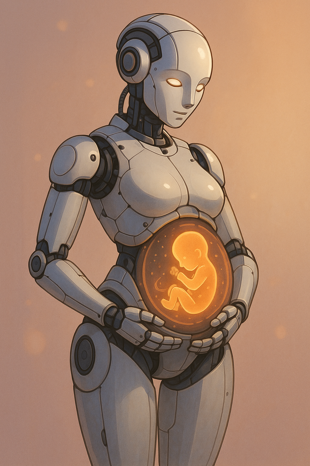 ▲로봇이 임신한 모습 애니메이션  (AI 생성)