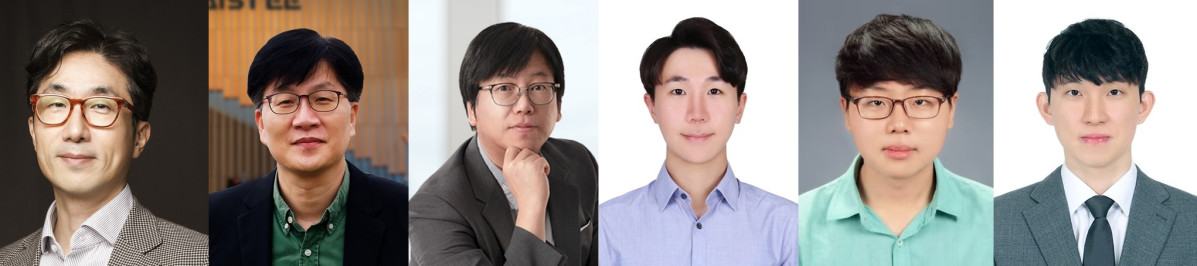 ▲왼쪽부터 우세준 분당서울대병원 안과 교수, 유승협 KAIST 교수, 한세광 POSTECH 교수, KAIST 심지훈 박사·채현욱 박사·김수본 박사