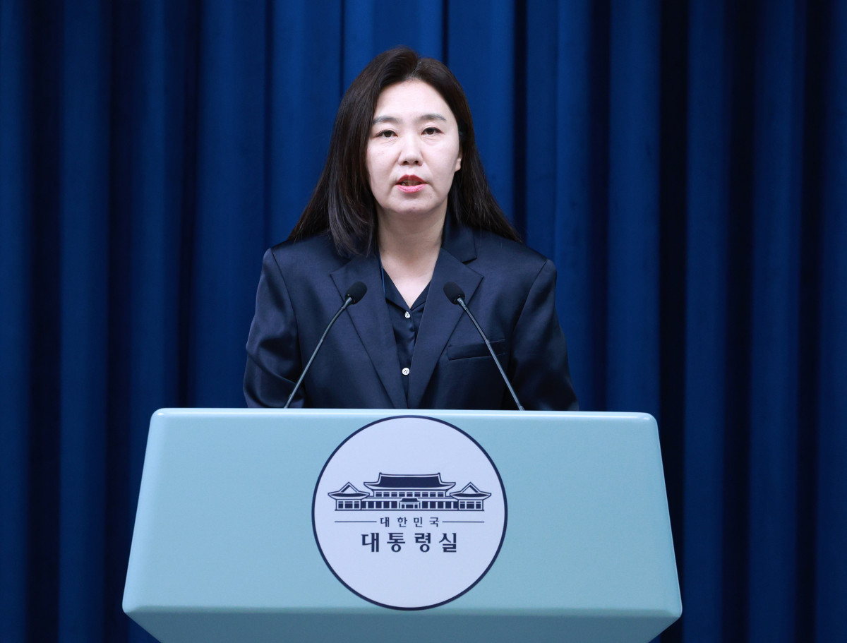 ▲강유정 대변인이 13일 서울 용산 대통령실 청사에서 한일 정상회담 개최 관련 브리핑을 하고 있다. 2025.08.13.  (뉴시스)