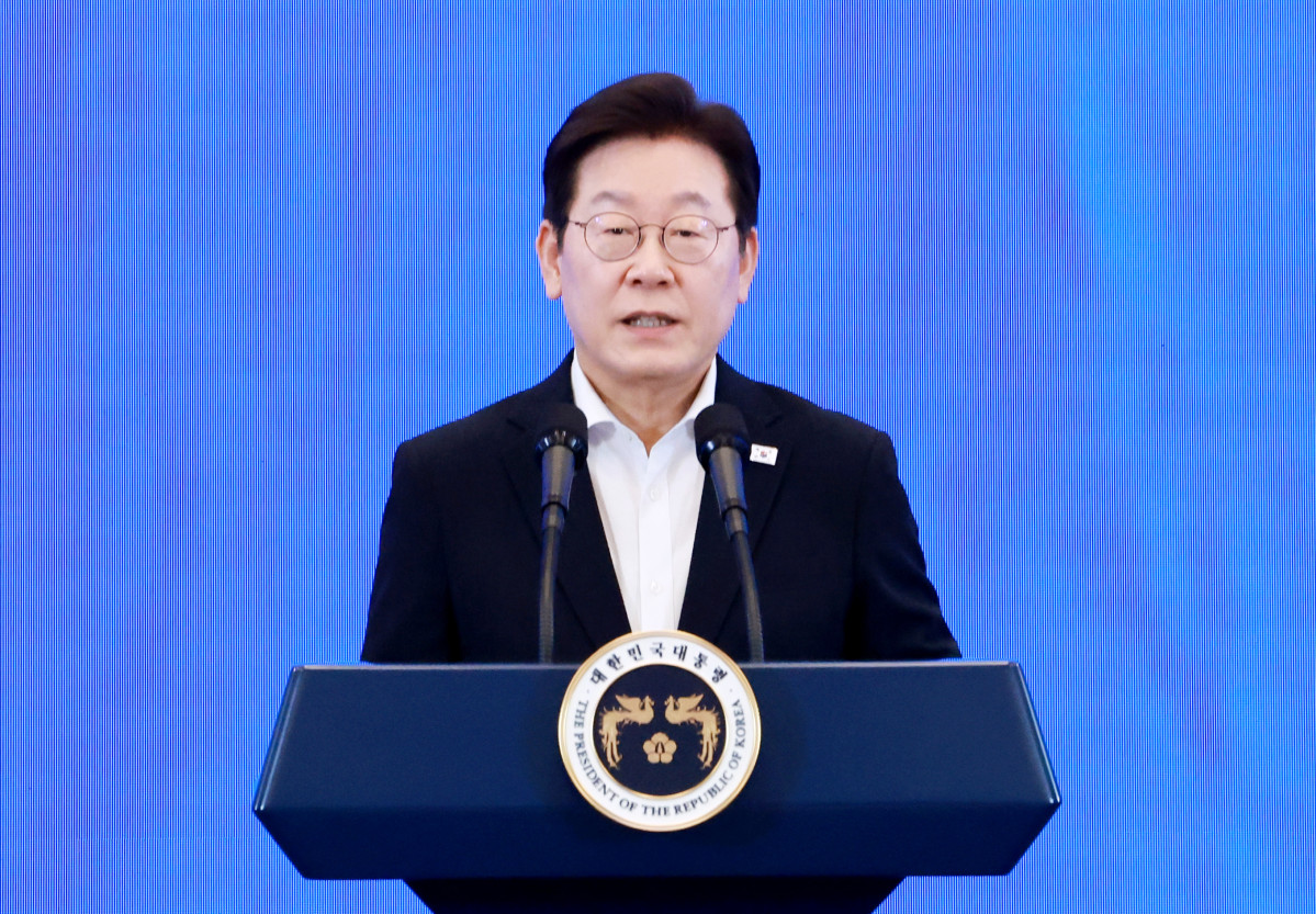 ▲이재명 대통령이 13일 청와대 영빈관에서 열린 국정기획위원회 국민보고대회에서 발언하고 있다. (연합뉴스)