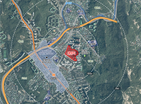 ▲서울시 서대문구 홍제동 267-1번지 위치도. (사진제공=서울시)