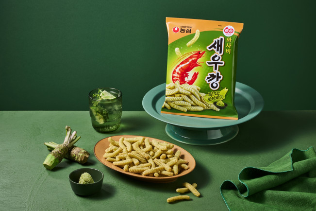 ▲농심은 4일 스낵 ‘와사비새우깡’을 출시했다. (사진제공=농심)