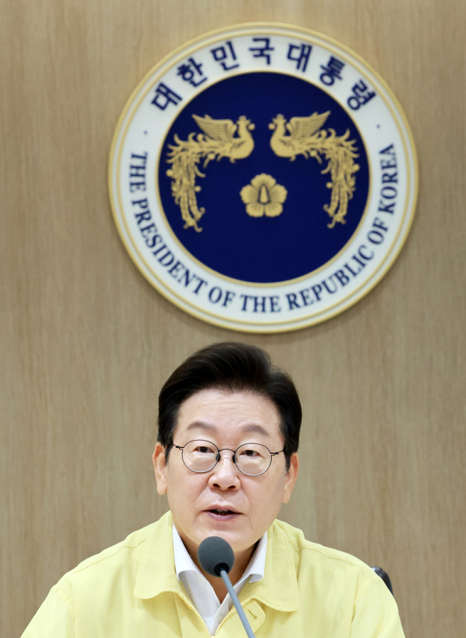 ▲이재명 대통령이 18일 서울 용산 대통령실 청사에서 열린 을지 국무회의에서 발언하고 있다. (연합뉴스)