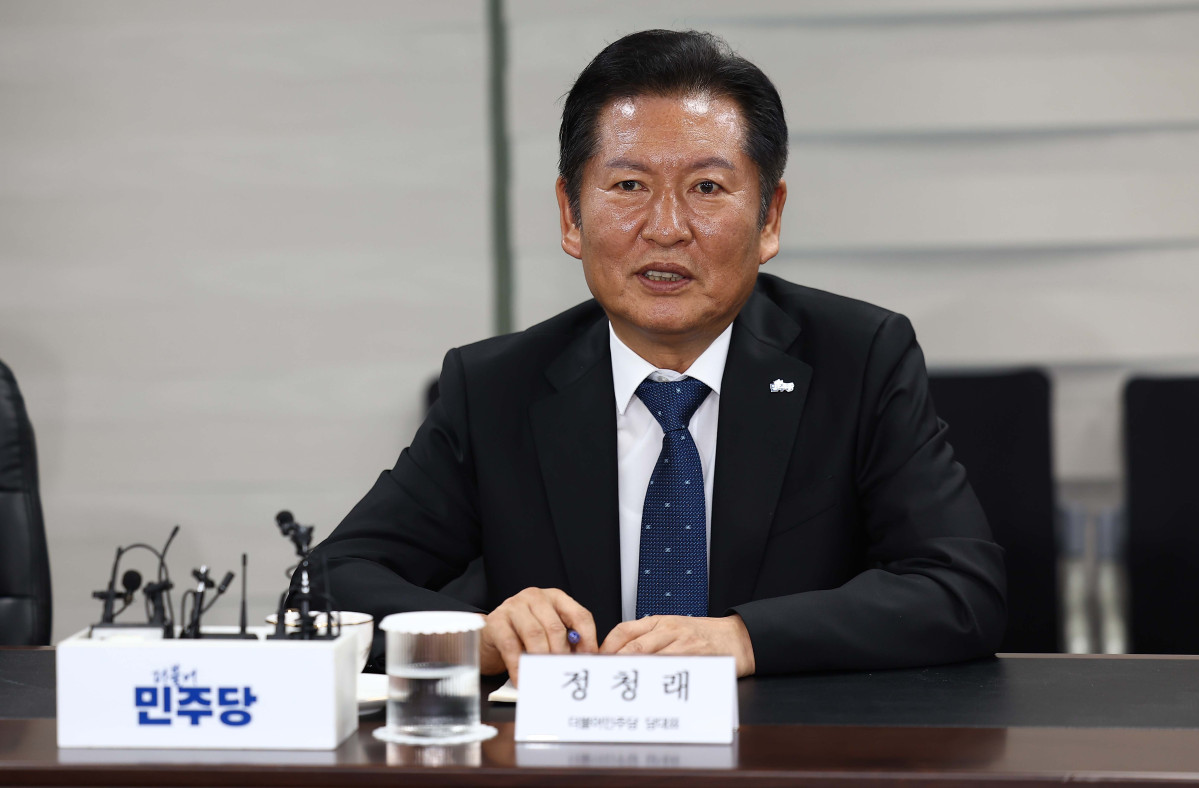 ▲더불어민주당 정청래 대표가 18일 서울 종로구 한교총회관에서 모두발언을 하고 있다. 국회사진기자단