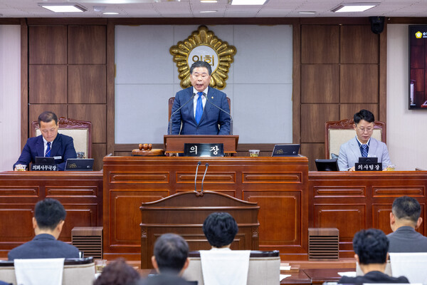 ▲순천시의회 강형구 의장이 인사말을 하고 있다. (사진제공=순천시의회)