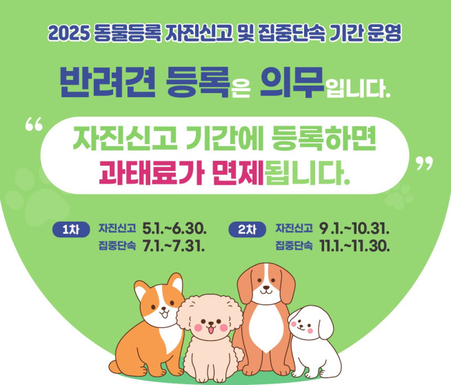 ▲동대문구 '반려동물 등록 자진신고 및 집중단숙 기간' 포스터. (자료제공=동대문구)