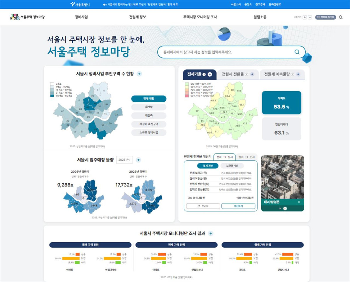 ▲서울시 주택정보마당 홈페이지 (서울시청)