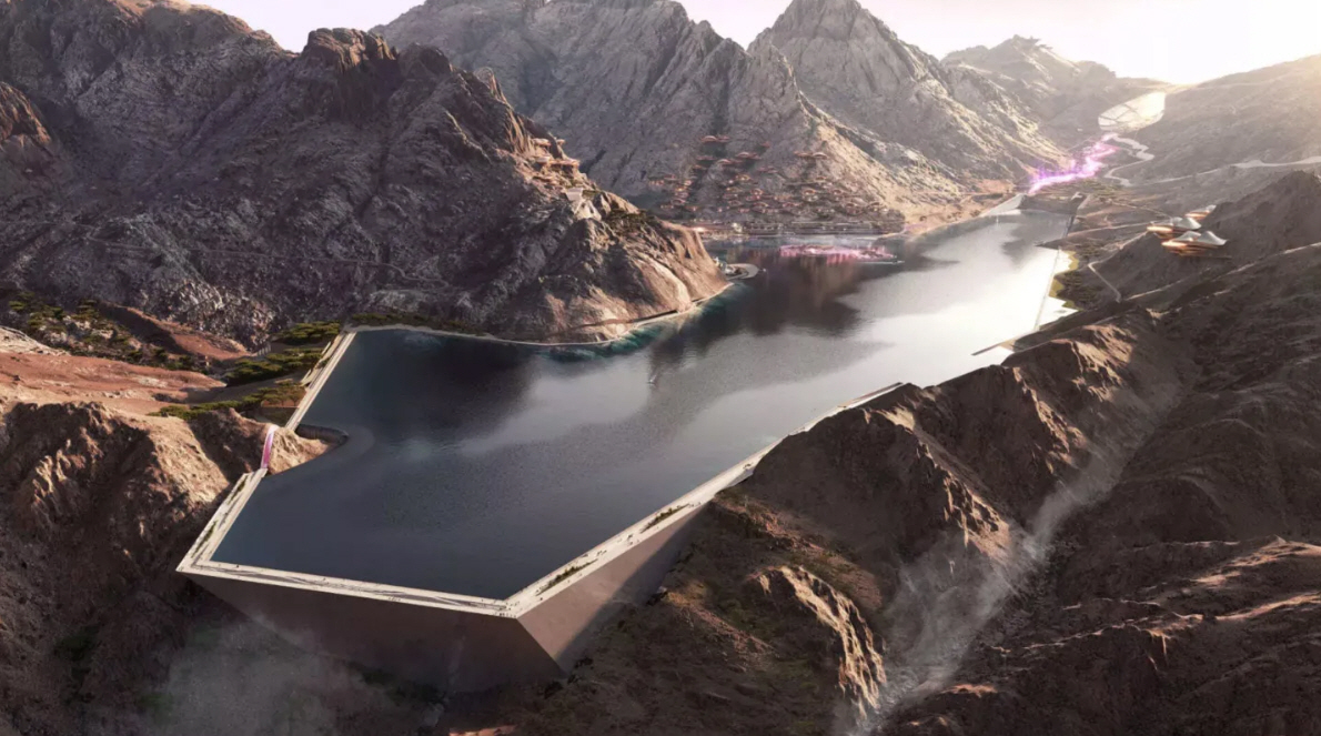 ▲2029년 동계아시안게임 개최지인 사우디아라비아 트로제나 리조트 조감도. 출처 네옴 웹사이트