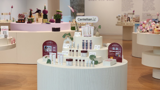 ▲K-뷰티 부스트 인 뉴욕 2025에 설치된 동국제약 센텔리안24 부스. (사진제공=동국제약)