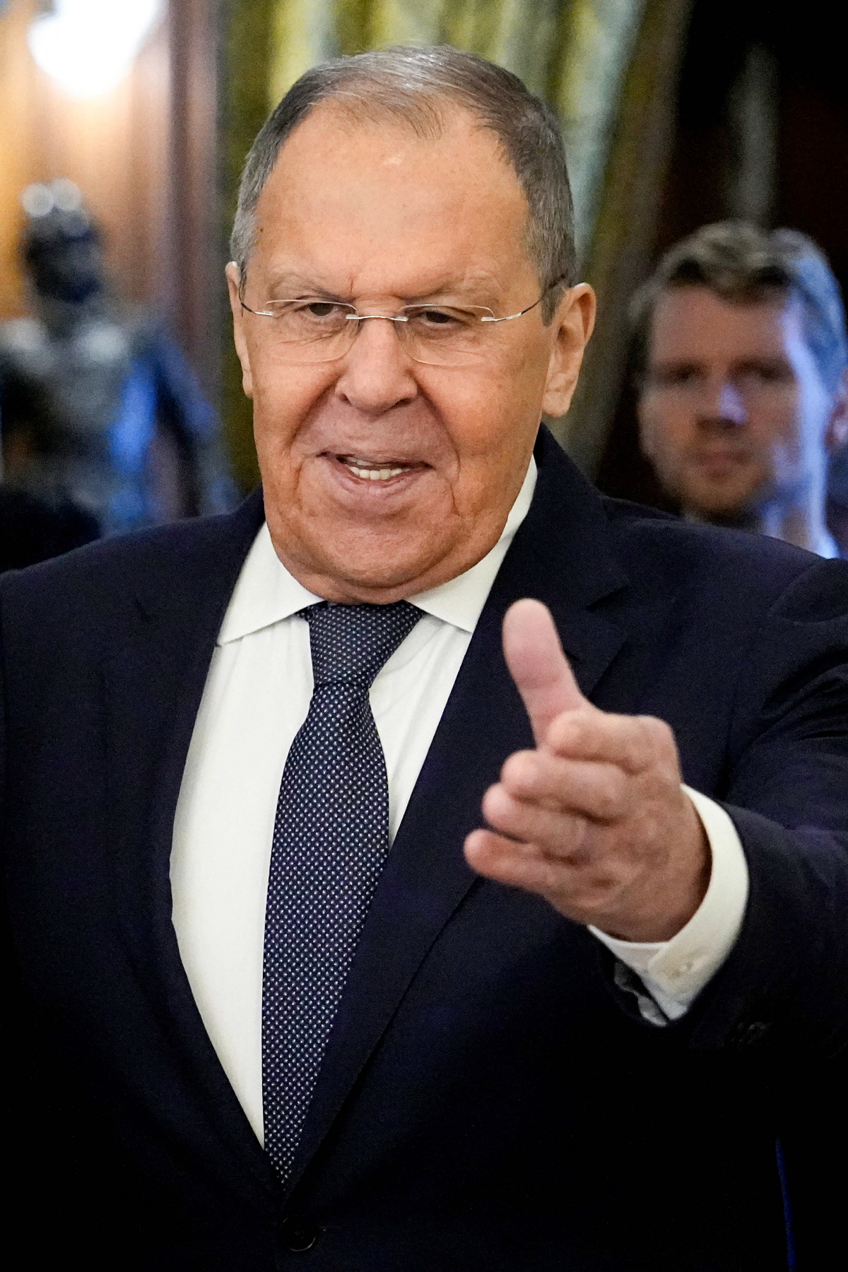 ▲세르게이 라브로프 러시아 외무장관이 21일(현지시간) 인도 외무장관과의 회담을 준비하고 있다. 모스크바/AFP연합뉴스