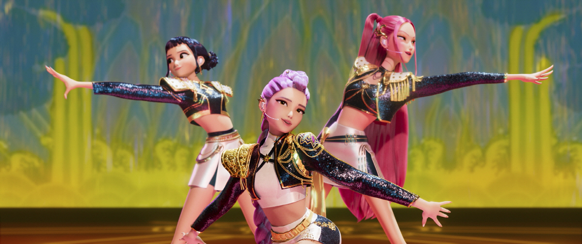 ▲넷플릭스 오리지널 애니메이션 뮤지컬 케이팝 데몬 헌터스의 한 장면. AP뉴시스