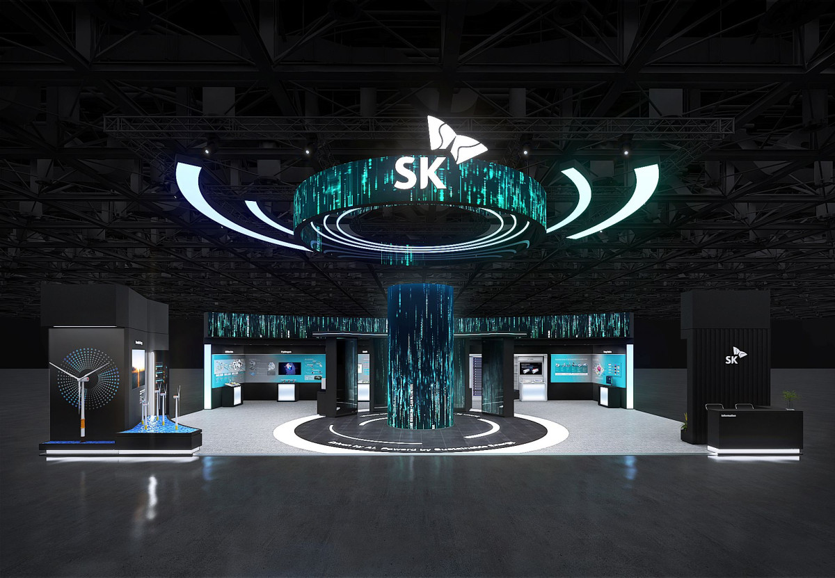 ▲27~29일 부산 해운대구 벡스코(BEXCO)에서 열리는 2025 기후산업국제박람회(WCE) SK 전시관 조감도. (사진= SK이노베이션)