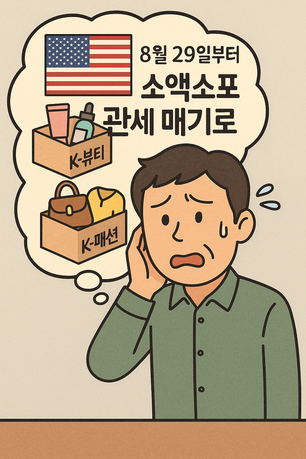 ▲미국 정부, 8월 29일부터 소액 소포 관세 부과 방침 (일러스트=챗GPT/무단전재 재배포 금지)